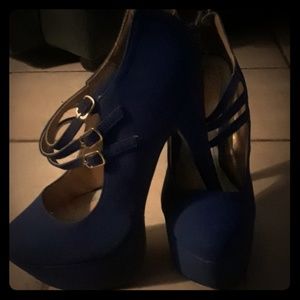 Blue Platform Stilettos